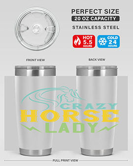 crazy horse lady Style 10#- horse- Tumbler