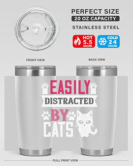 easily distracted by cats Style 47#- cat- Tumbler