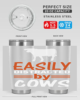 easily distracted by cows Style 4#- cow- Tumbler