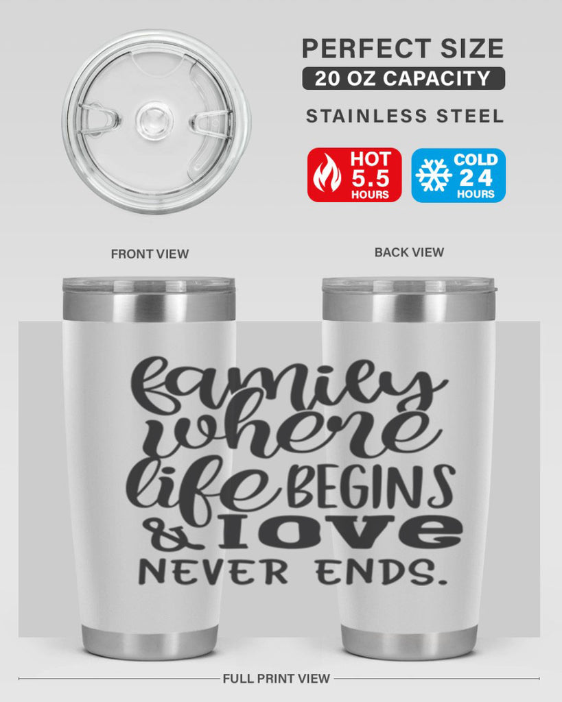 family where life begins love never ends 34#- family- Tumbler