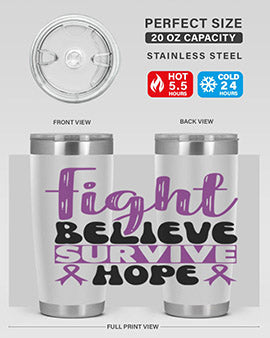 fight believe survive hope 141#- alzheimers- Tumbler