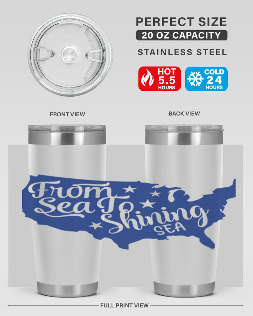 from sea to shining sea Style 52#- Fourt Of July- Tumbler