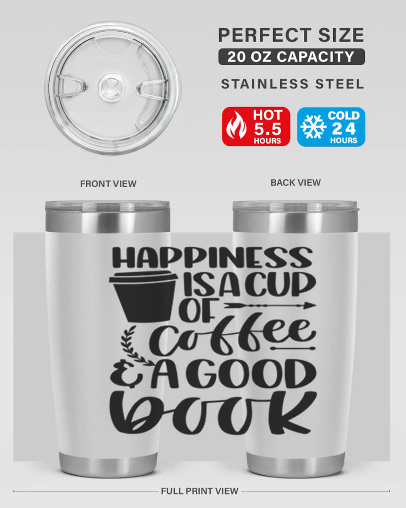 happiness is a cup of coffee 39#- reading- Tumbler