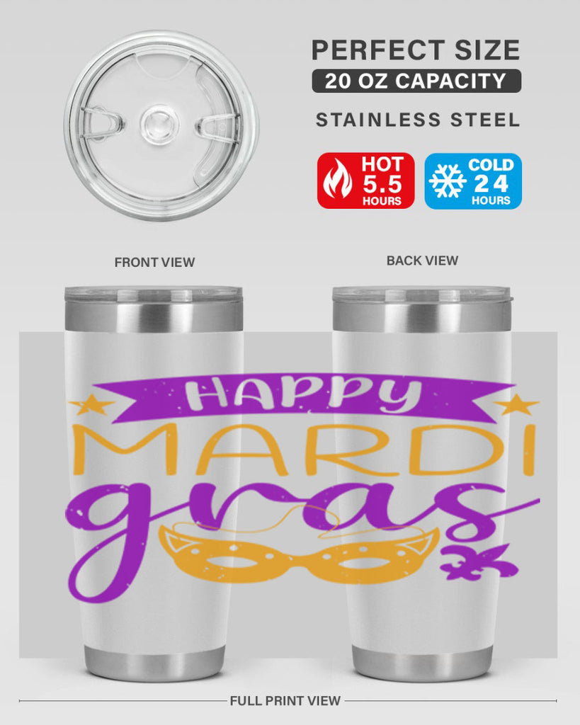 happy mardi gras 70#- mardi gras- Tumbler