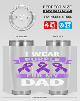 i wear purple for dad 169#- alzheimers- Tumbler