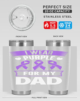 i wear purple for dad 170#- alzheimers- Tumbler