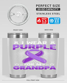 i wear purple for grandpa 172#- alzheimers- Tumbler