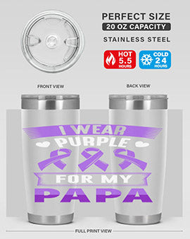 i wear purple for papa 174#- alzheimers- Tumbler