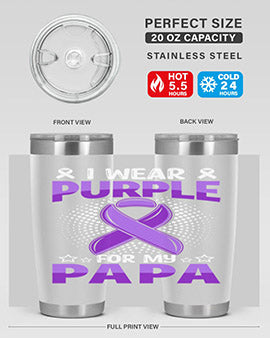 i wear purple for papa 175#- alzheimers- Tumbler