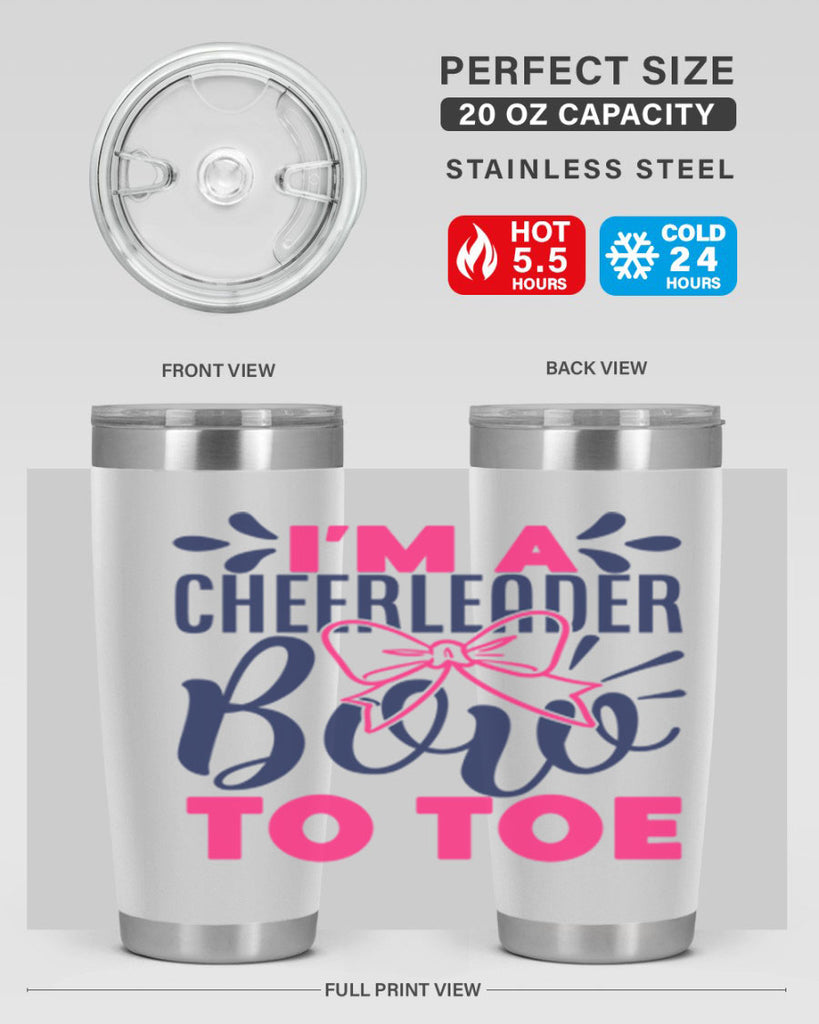 im a cheerleader bow to toe 1742#- cheer- Tumbler