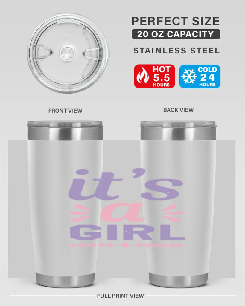 its a girl Style 32#- baby shower- tumbler