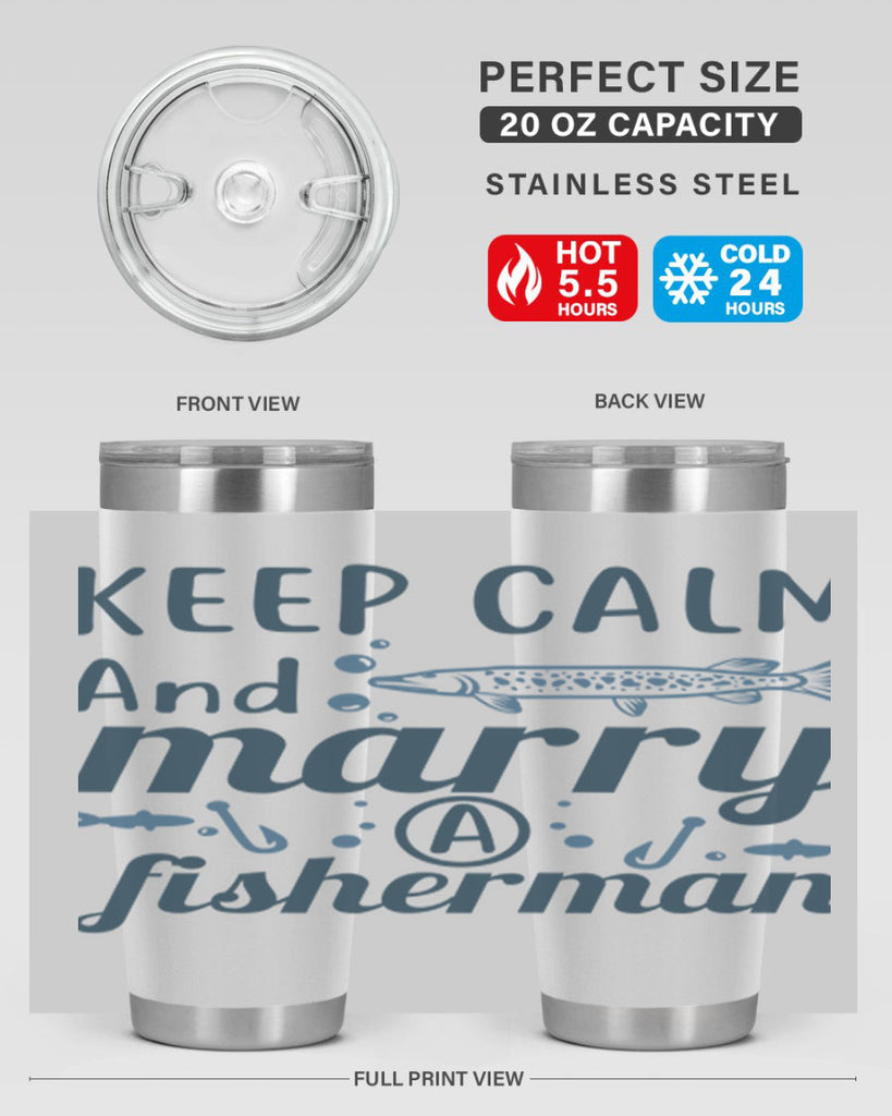 keep calm and merry 66#- fishing- Tumbler