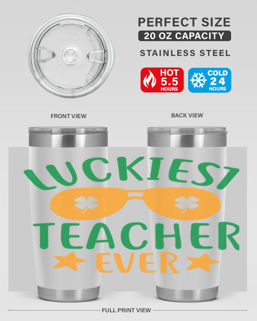 luckiest teacher ever 13#- mardi gras- Tumbler