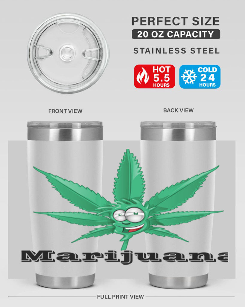 marijuana happy face 199#- marijuana- Tumbler