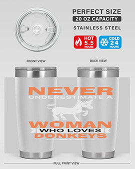 never underestimate a woman who loves donkeys Style 1#- donkey- Tumbler
