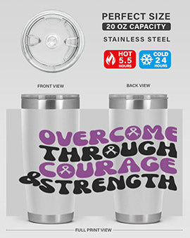 overcome through courage strength 204#- alzheimers- Cotton Tank