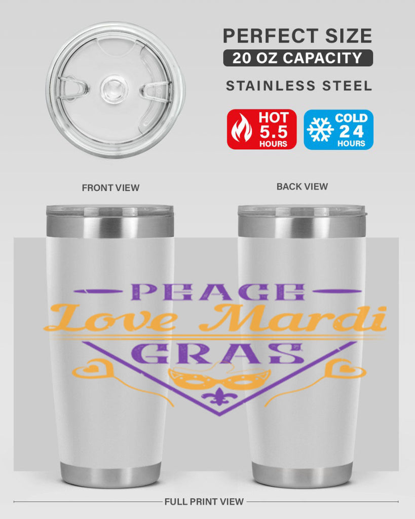 peace love mardi gras 39#- mardi gras- Tumbler