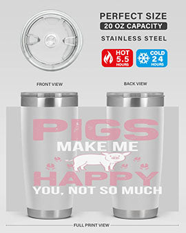 pigs make me happy Style 35#- pig- Tumbler