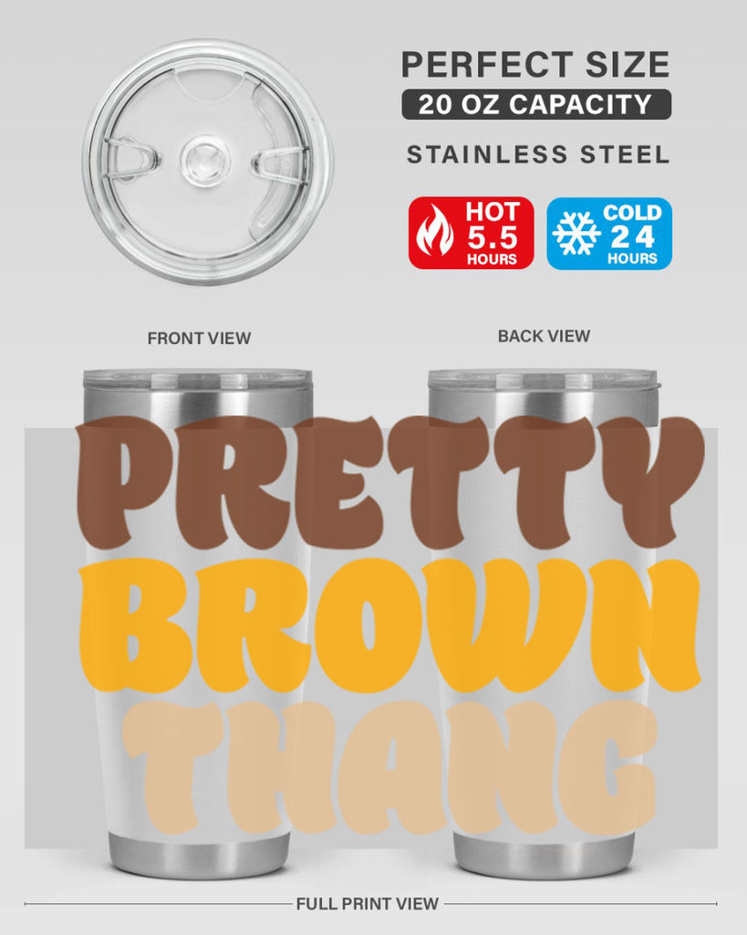 pretty  brown thang 52#- black words phrases- Cotton Tank