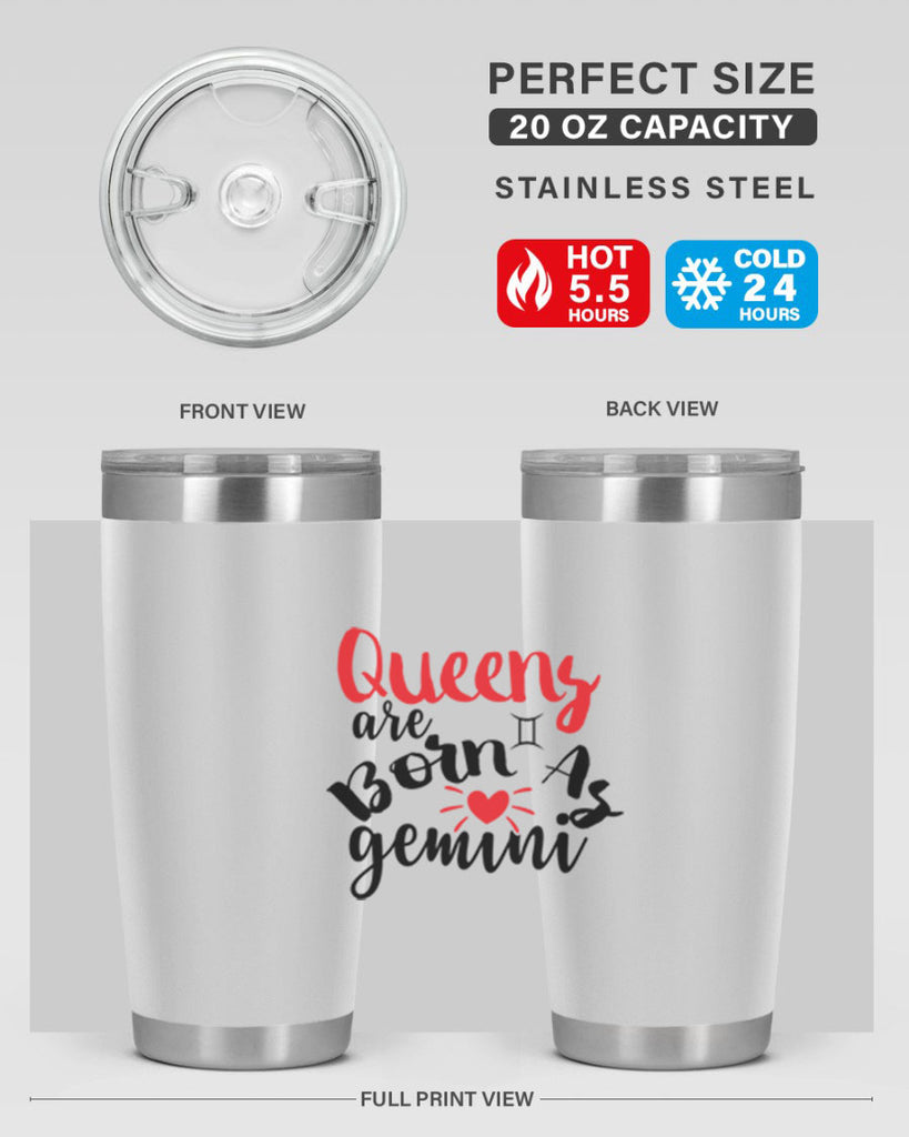 queens Are Born As Gemini 385#- zodiac- Tumbler