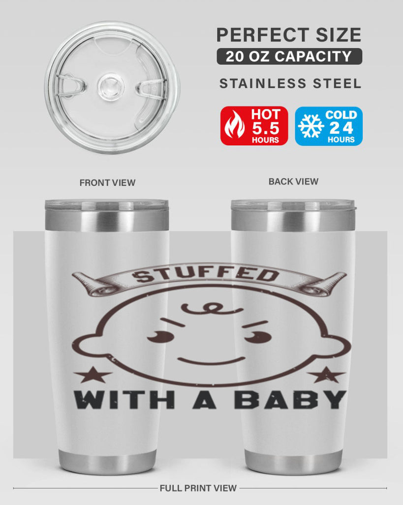 stuffed with a baby Style 14#- baby shower- tumbler