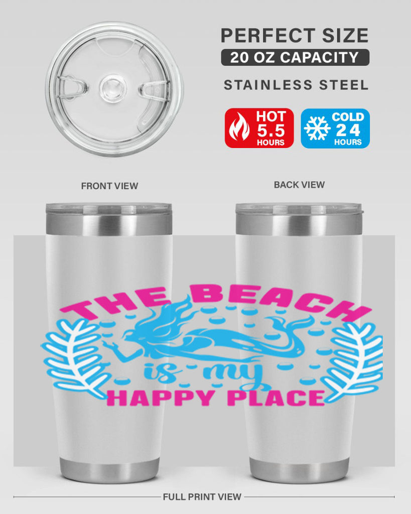 the beach is my happy place 626#- mermaid- Tumbler