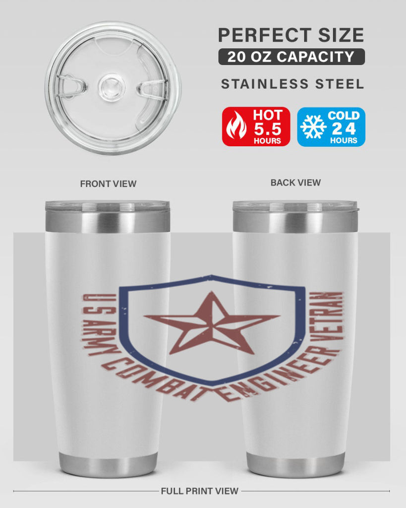 u s army conbat engineer vetran Style 32#- engineer- tumbler