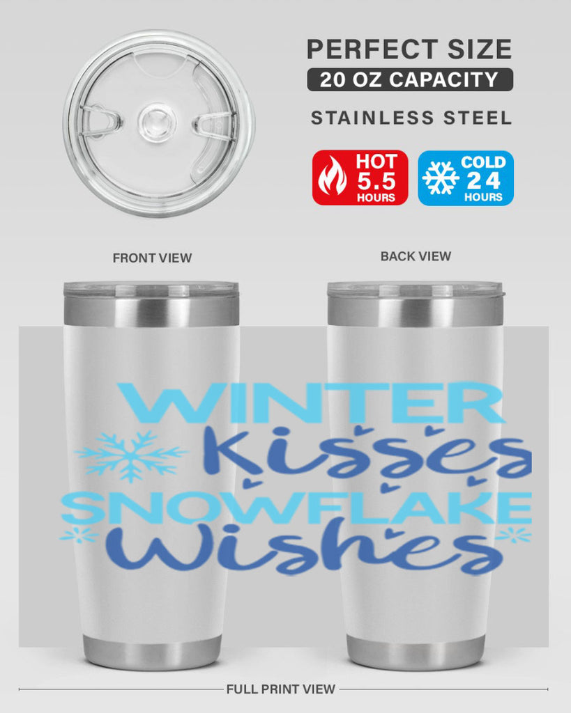 winter kisses snowflake wishes 519#- winter- Tumbler