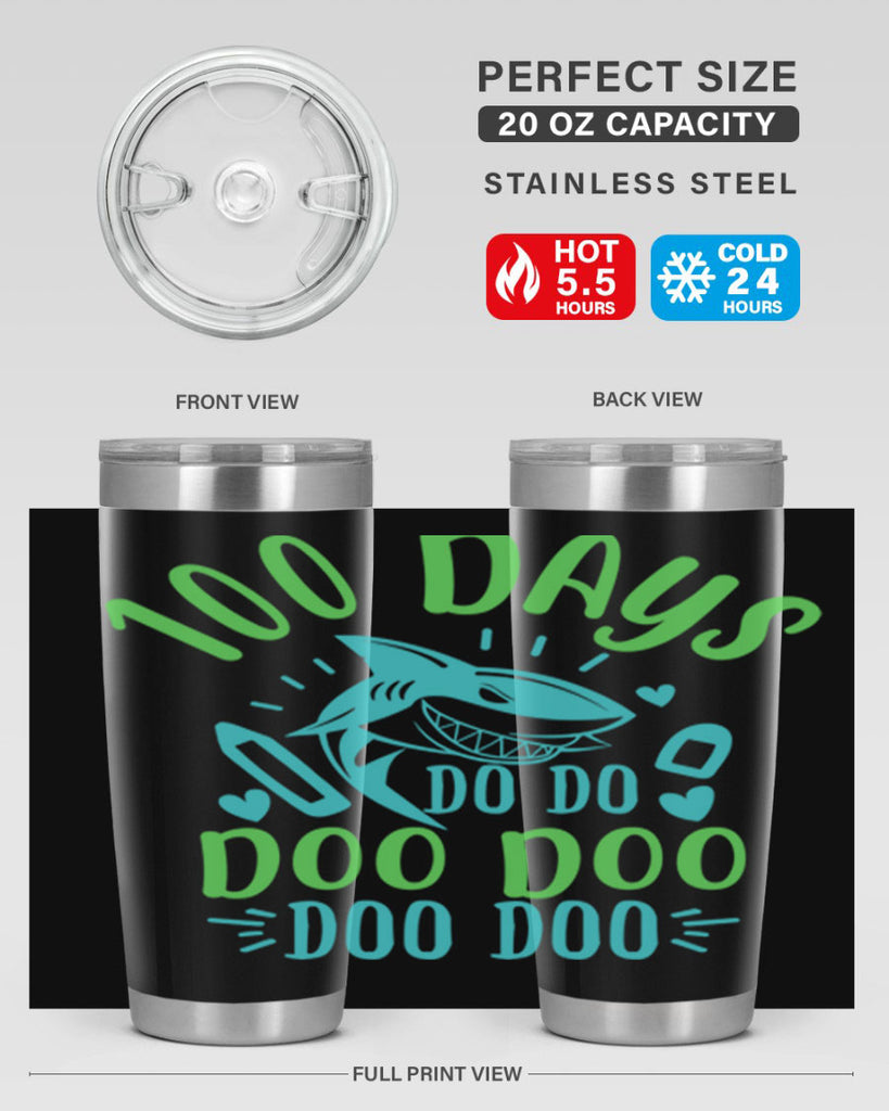 100 days shark doo doo 21#- 100 days of school- Tumbler