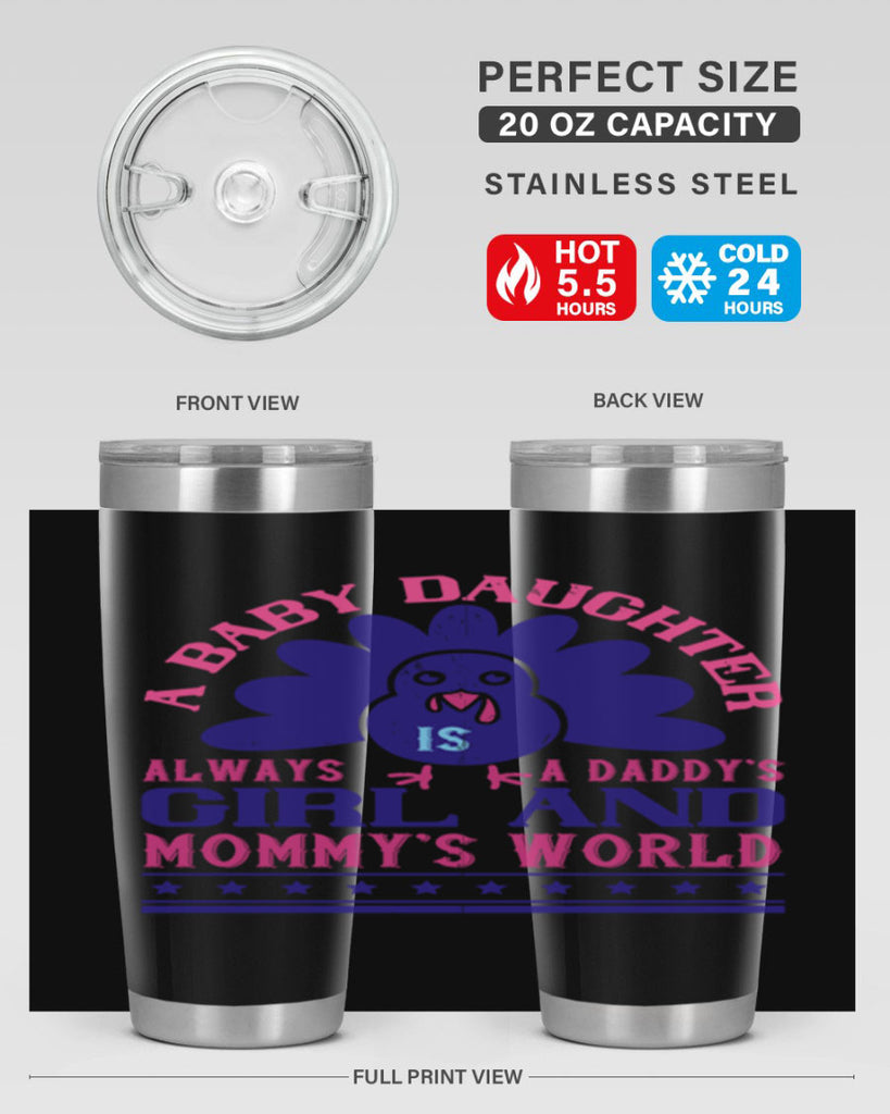 A baby daughter is always a Daddy’s girl and Mommy’s worldd Style 147#- baby- tumbler