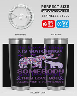 AlzheimerS Awareness Purple Elephant 16#- alzheimers- Tumbler