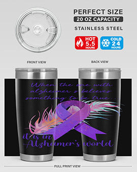 AlzheimerS Awareness Purple Ribbon 17#- alzheimers- Tumbler