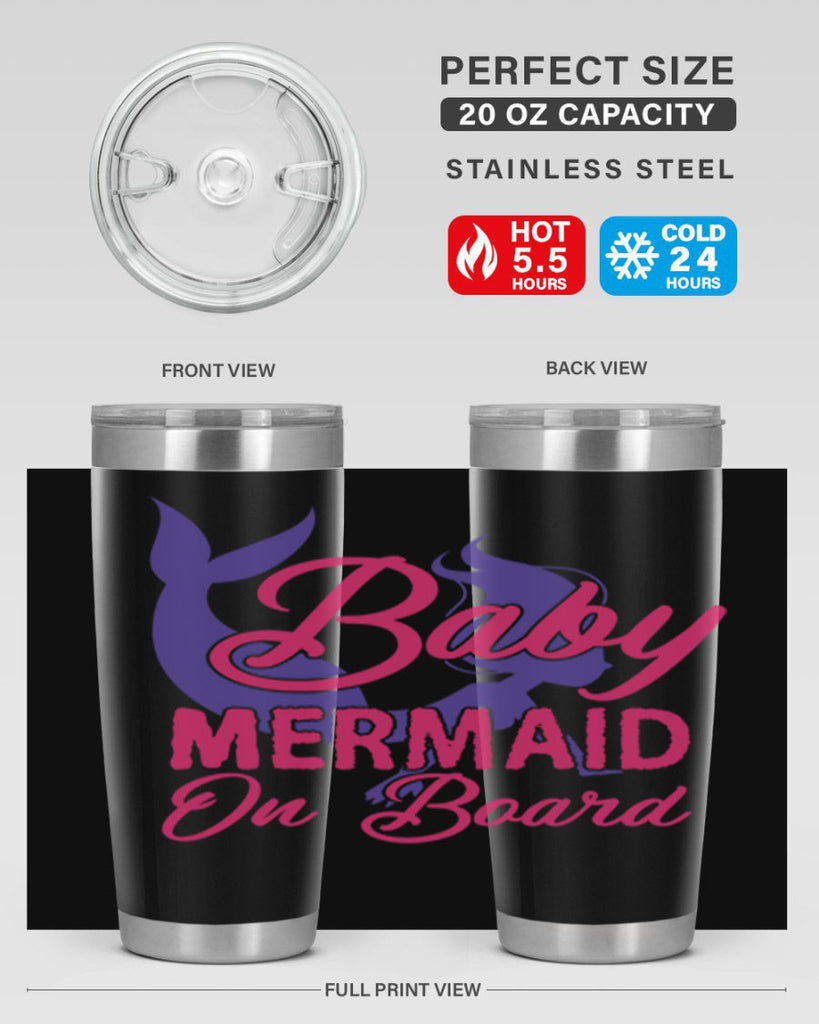 Baby Mermaid On Board 24#- mermaid- Tumbler