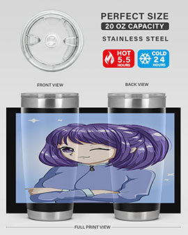 Beautiful girl short purple hair 6#- anime- Tumbler