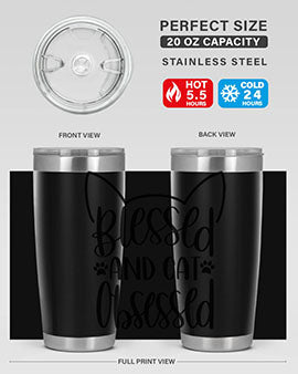 Blessed And Cat Obsessed Style 79#- cat- Tumbler