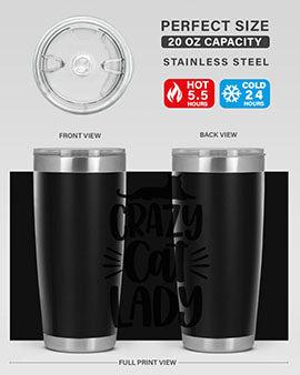 Crazy Cat Lady Style 92#- cat- Tumbler
