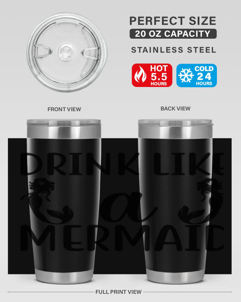 Drink like a mermaid 148#- mermaid- Tumbler