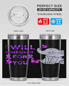 Elephant I Will Remember For You 132#- alzheimers- Tumbler