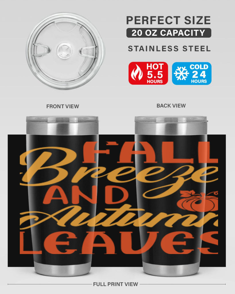 Fall Breeze and Autumn Leaves 92#- fall- Tumbler