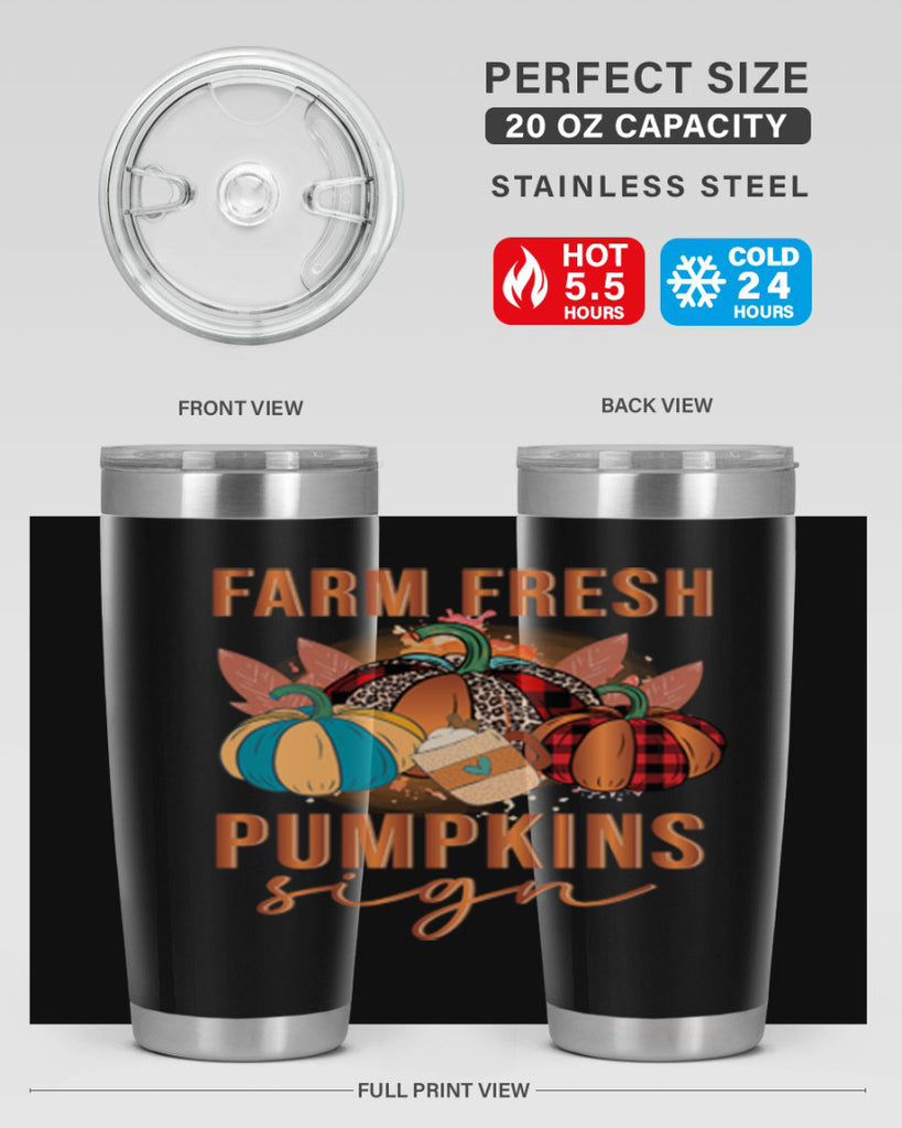 Farm Fresh Pumpkins Sign 175#- fall- Tumbler