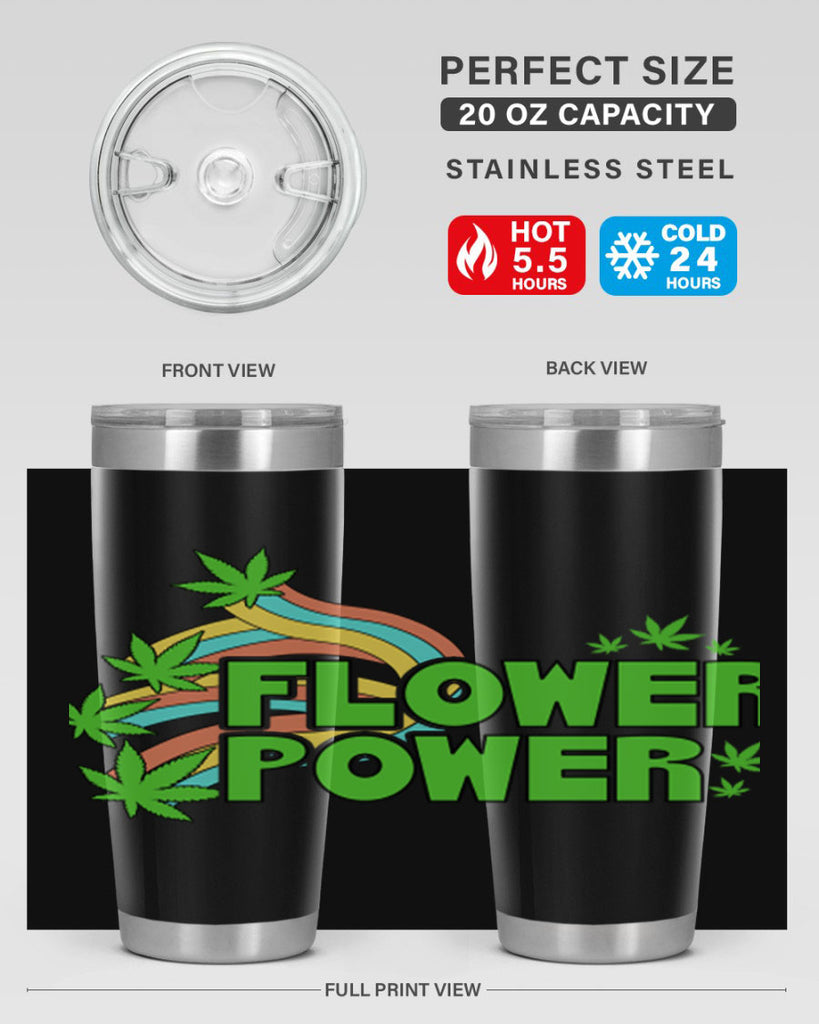 Flower Power Cannabis leaf 86#- marijuana- Tumbler