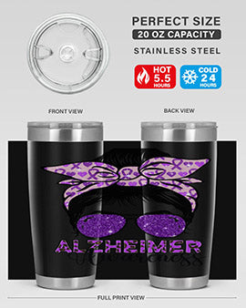 Girl Warrior Alzheimer Awareness 153#- alzheimers- Tumbler