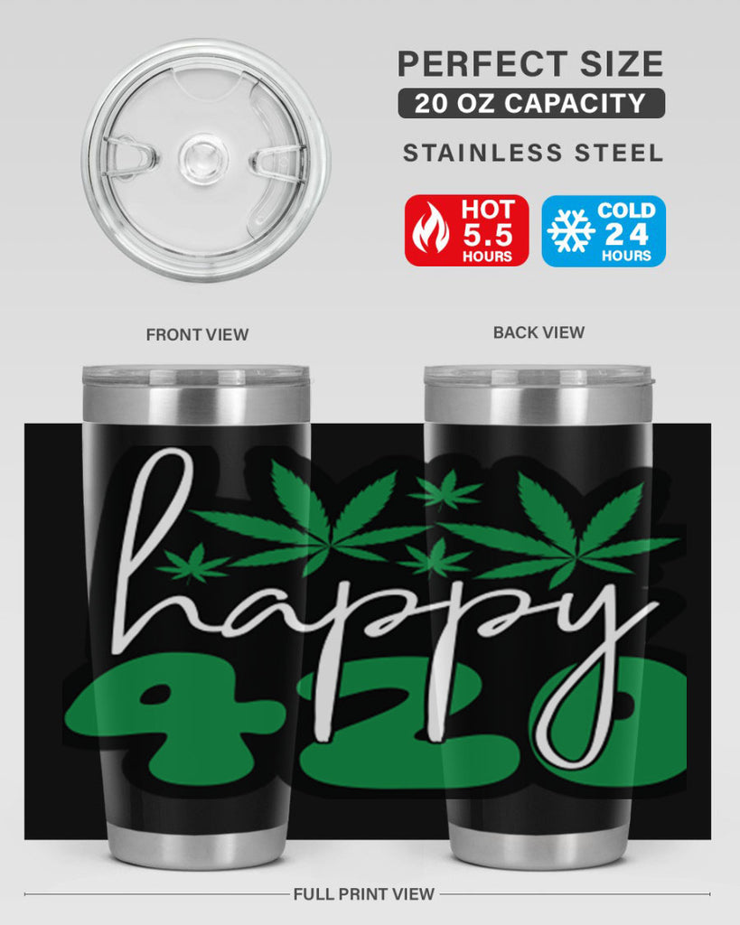 Happy 420 102#- marijuana- Tumbler