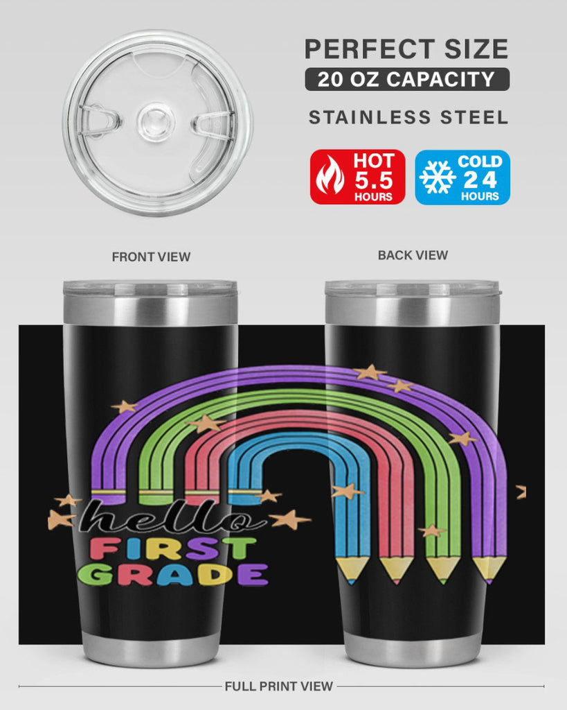 Hello 1st Grade Pencil Rainbow 14#- 1st grade- Tumbler