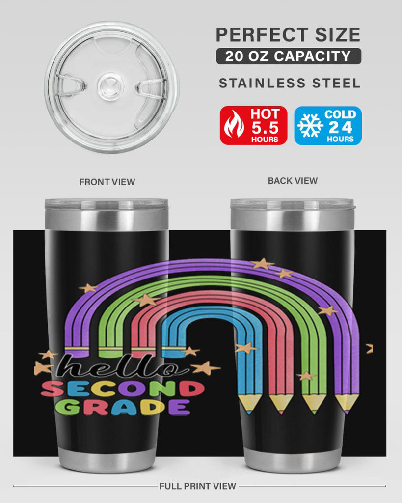 Hello 2nd Grade Pencil Rainbow 11#- second grade- Tumbler