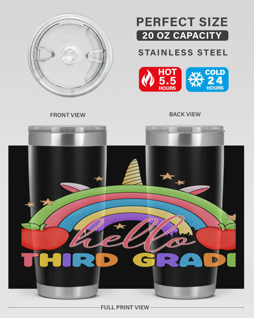 Hello 3rd Grade Unicorn Rainbow 13#- 3rd grade- Tumbler