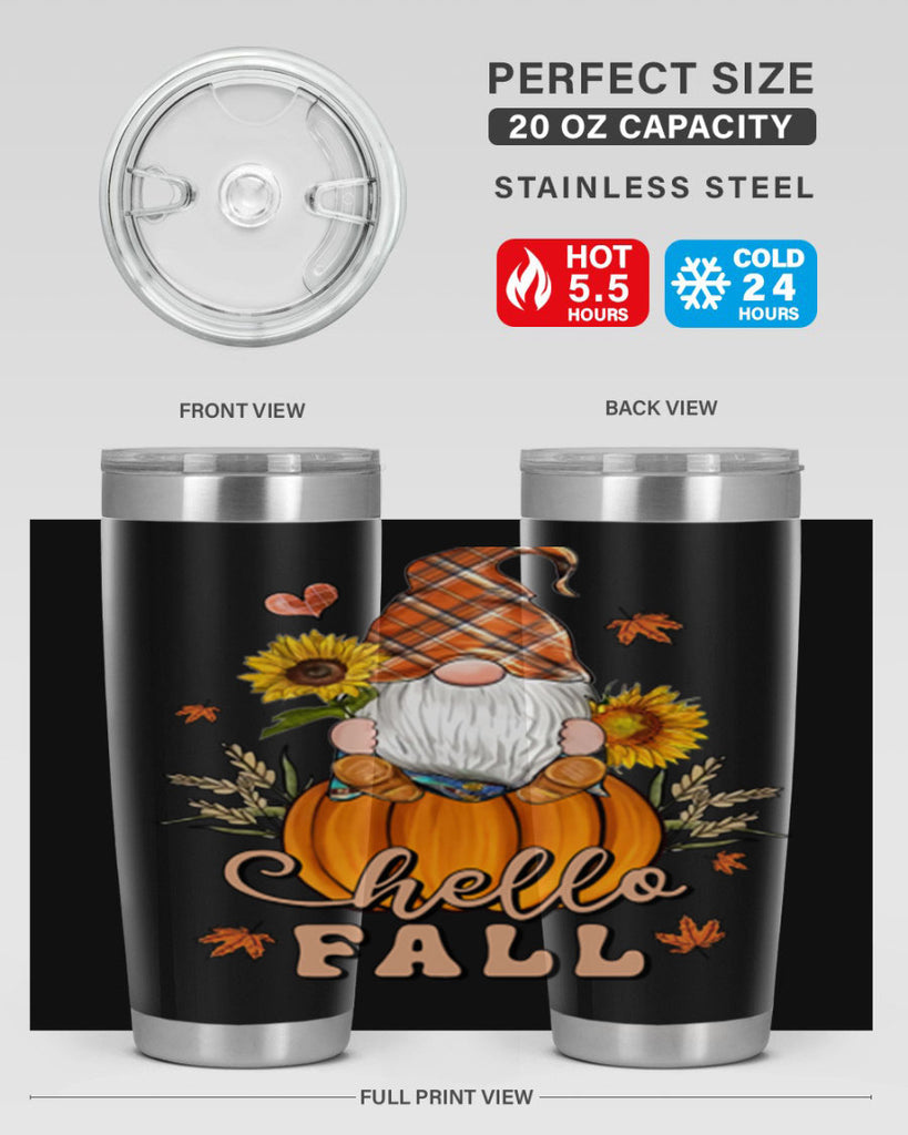 HelloFallAutumnGnome 298#- fall- Tumbler