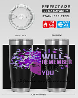 I Will Remember For You Alzheimer Awareness Womens Butterfly 181#- alzheimers- Tumbler