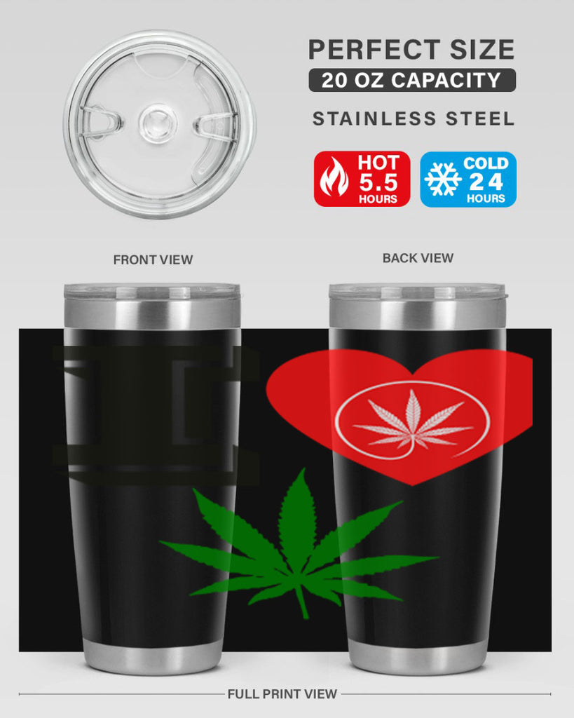 I love Cannabis heart 126#- marijuana- Tumbler