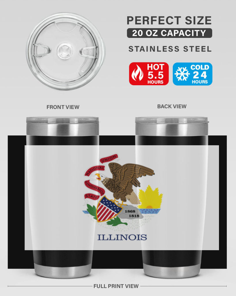 Illinois 39#- Us Flags- Tumbler
